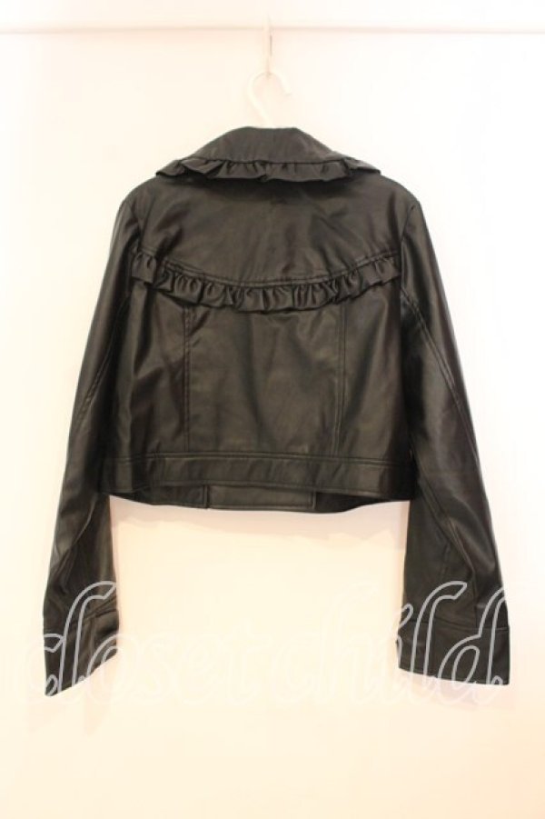 画像3: axes femme kawaii / フリル合皮ライダース  クロ O-25-12-29-064-AX-JA-IG-OS (3)