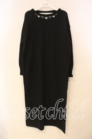 画像: axes femme / 裏起毛素材カットワンピース M クロ O-25-12-29-067-AX-OP-IG-OS