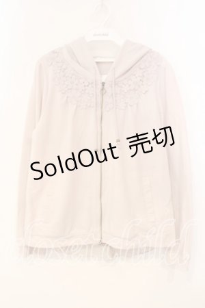 画像: axes femme / バックシャンレースパーカー M ピンクベージュ O-25-12-29-069-AX-TO-IG-ZT402