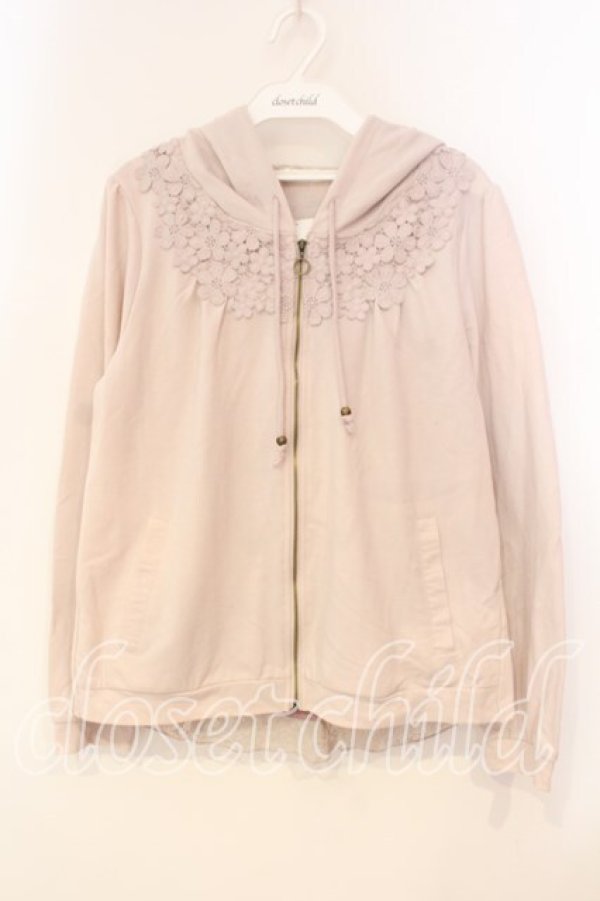 画像1: axes femme / バックシャンレースパーカー M ピンクベージュ O-25-12-29-069-AX-TO-IG-OS (1)