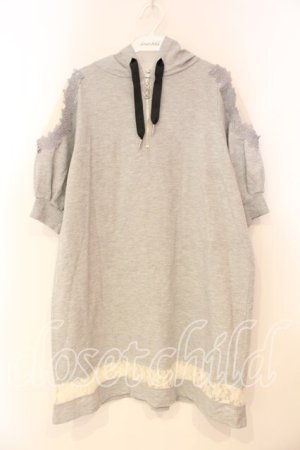 画像: axes femme / ショルダーレースパーカーワンピース M グレー O-25-12-29-070-AX-OP-IG-OS