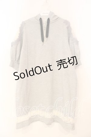 画像: axes femme / ショルダーレースパーカーワンピース M グレー O-25-12-29-070-AX-OP-IG-ZT512