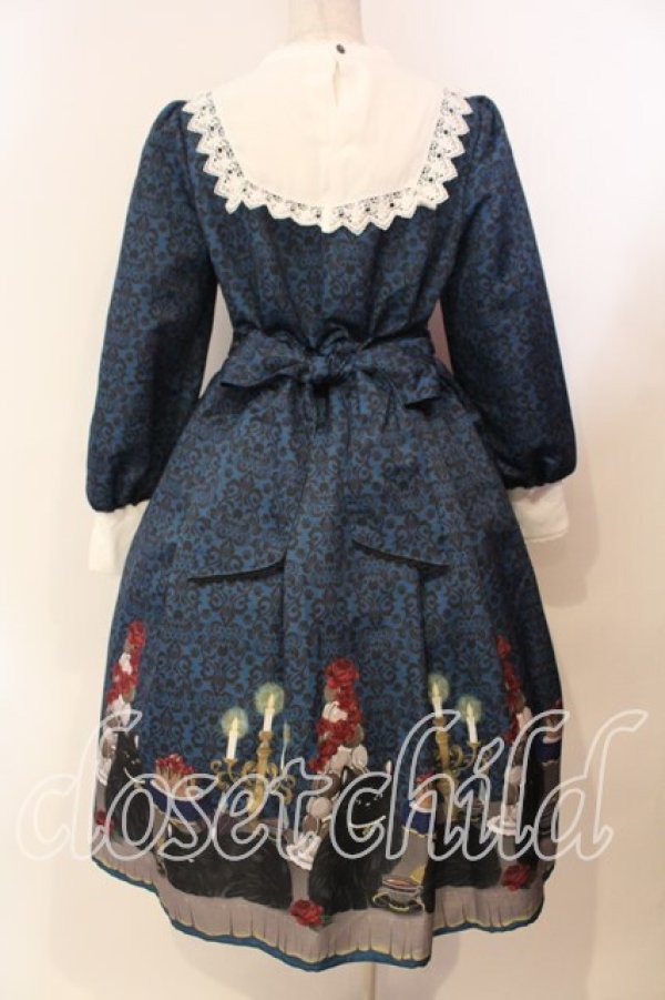 画像4: axes femme kawaii / 猫会ワンピース M グリーン（ブルー系） O-25-12-29-005-AX-OP-OW-OS (4)