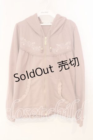 画像: axes femme / 薔薇刺繍ショートパーカー  ピンク O-25-12-29-072-AX-TO-IG-OS