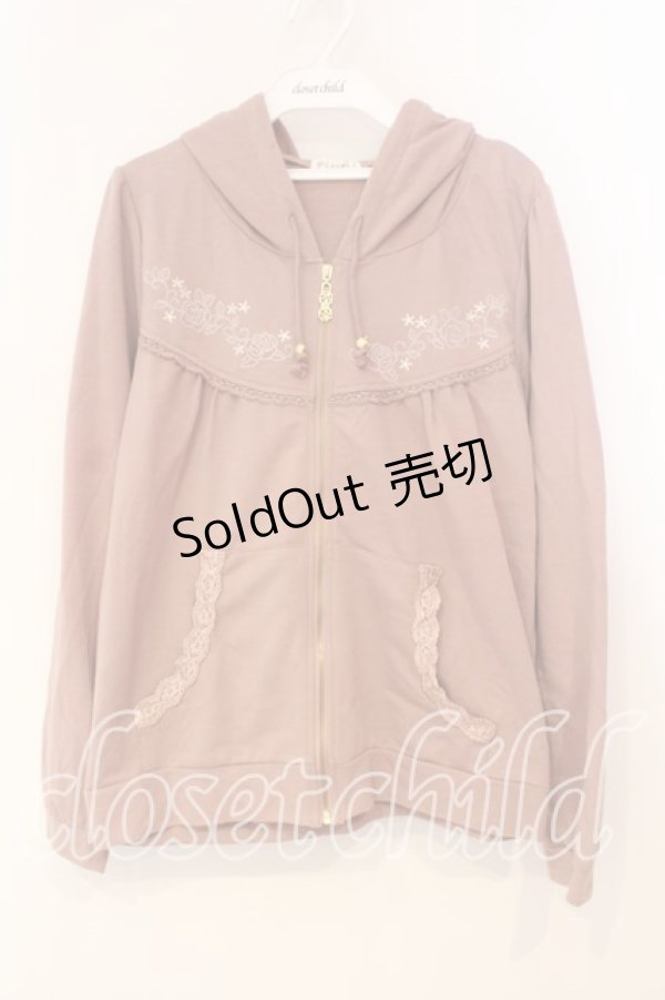 画像1: axes femme / 薔薇刺繍ショートパーカー  ピンク O-25-12-29-072-AX-TO-IG-OS (1)
