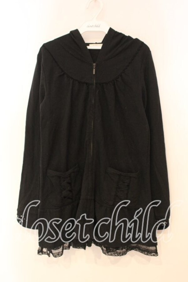 画像1: axes femme / レースアップポケットパーカー m クロ O-25-12-29-073-AX-TO-IG-OS (1)