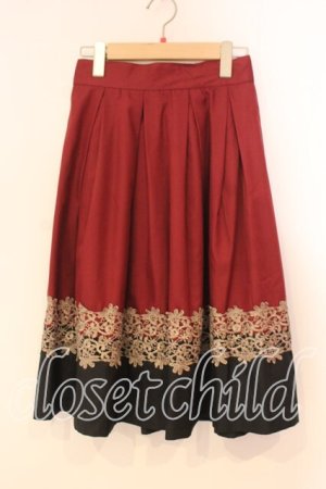 画像: axes femme / バイカラーレース使いスカート  ワイン×クロ O-25-12-29-075-AX-SK-IG-OS