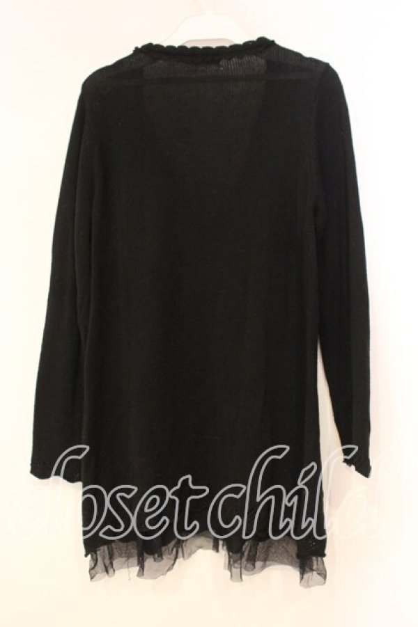 画像2: axes femme / 透かしバラロングカーディガン  クロ O-25-12-29-083-AX-TO-IG-OS (2)