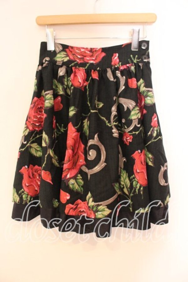 画像1: MILK / ロージーローズスカート  ブラックローズ O-25-12-29-090-ML-SK-OW-OS (1)