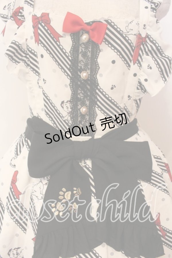 画像2: axes femme kawaii / 101匹わんちゃん/ワンピース M シロ×クロ O-25-12-29-007-AX-OP-OW-OS (2)