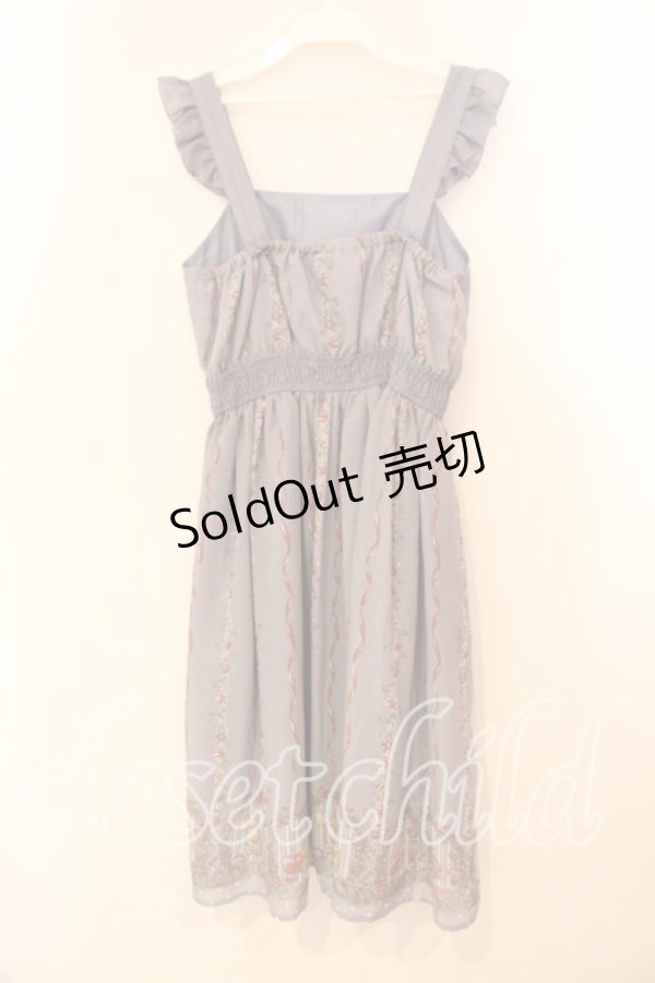 画像2: axes femme POETIQUE / ラビット苺柄ワンピース M ブルーグレー O-25-12-29-011-AX-OP-OW-OS (2)