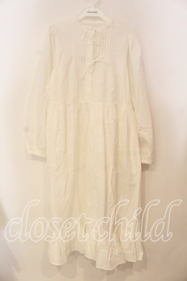 画像1: merry jenny / タックとリボンのブラウスワンピース F シロ O-25-12-29-013-LO-OP-OW-OS (1)