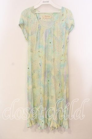 画像: Franche Lippee / 総柄カットワンピース M グリーン O-25-12-29-014-LO-OP-OW-OS