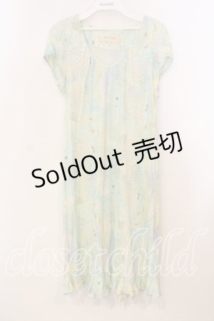 画像: Franche Lippee / 総柄カットワンピース M グリーン O-25-12-29-014-LO-OP-OW-OS