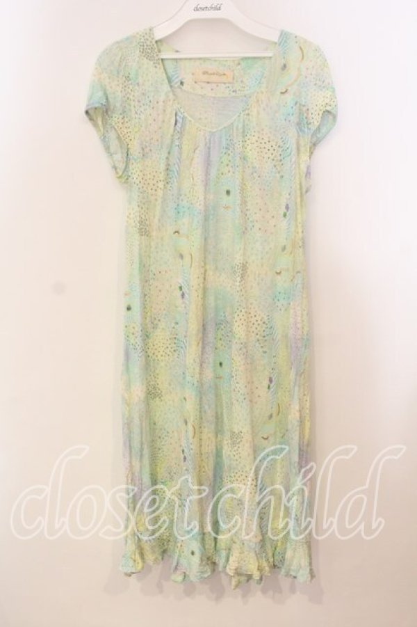 画像1: Franche Lippee / 総柄カットワンピース M グリーン O-25-12-29-014-LO-OP-OW-OS (1)