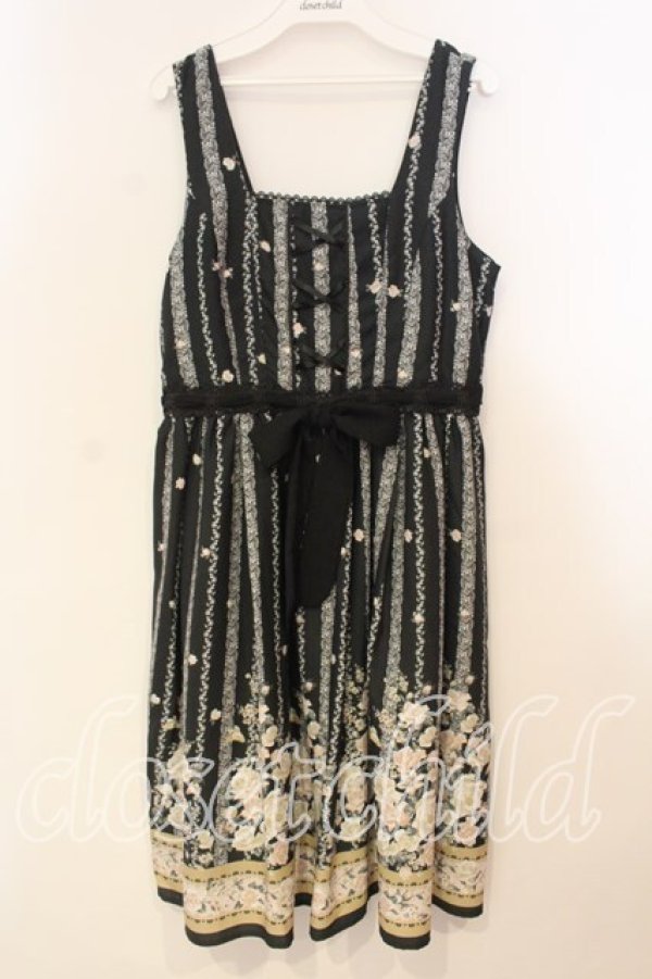 画像1: axes femme / バラパネル柄ワンピース M クロ O-25-12-29-021-AX-OP-OW-OS (1)