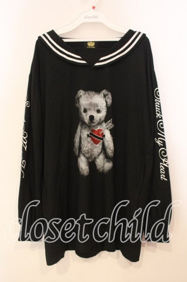 画像1: LISTEN FLAVOR / ハートベアセーラートップス F ブラック O-25-12-29-022-PU-TO-OW-OS (1)