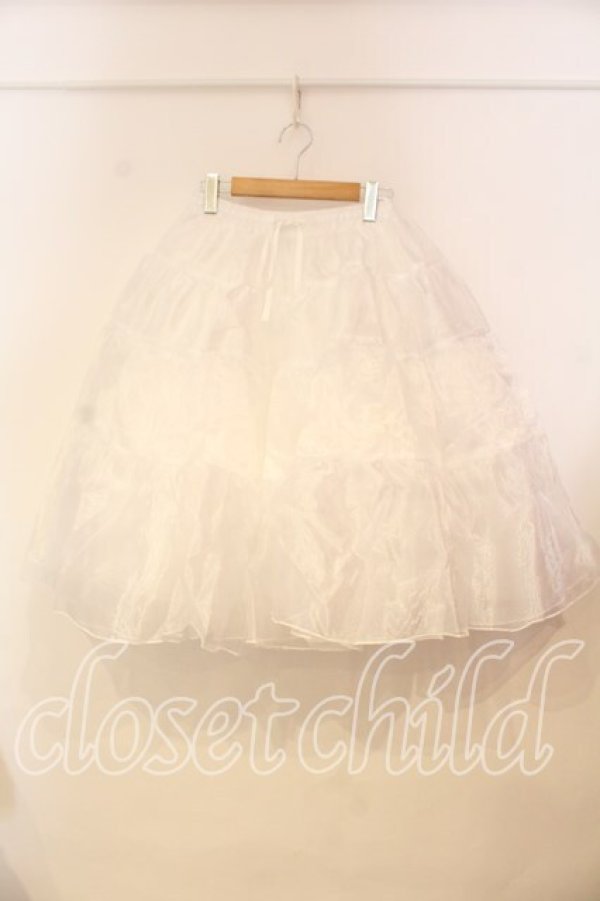 画像1: axes femme kawaii / ミディオーガンジーパニエ M シロ O-25-12-29-023-AX-SK-OW-OS (1)