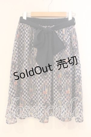 画像: axes femme POETIQUE / ウサギ柄スカート M ブルー O-25-12-29-028-AX-SK-OW-OS