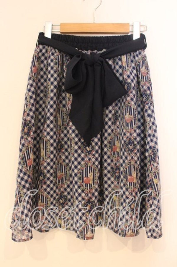 画像1: axes femme POETIQUE / ウサギ柄スカート M ブルー O-25-12-29-028-AX-SK-OW-OS (1)