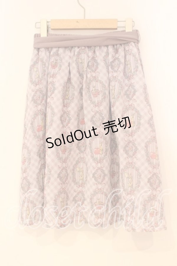 画像2: axes femme POETIQUE / ウサギ柄スカート M ラベンダー O-25-12-29-029-AX-SK-OW-OS (2)