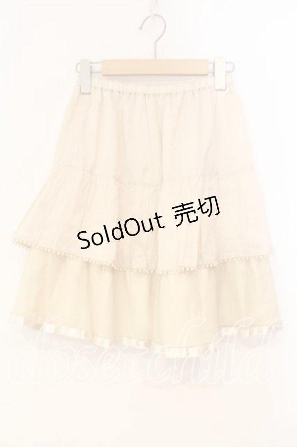 画像1: Emily Temple cute / ラメチュール切り替え水玉スカート  アイボリー O-25-12-29-030-ET-SK-OW-ZT393 (1)