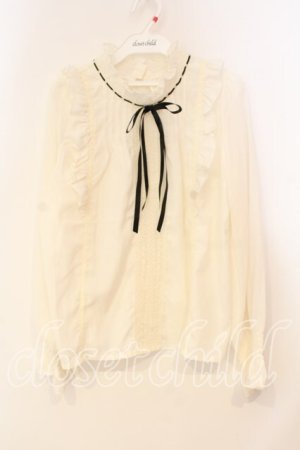 画像: axes femme / ネックシャーリングブラウス M キナリ O-25-12-29-036-AX-BL-OW-OS