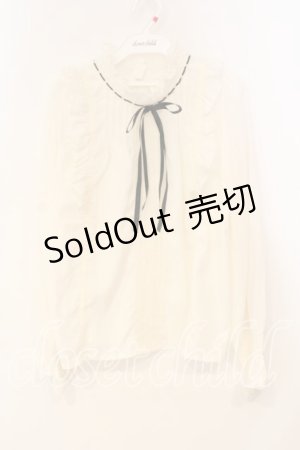 画像: axes femme / ネックシャーリングブラウス M キナリ O-25-12-29-036-AX-BL-OW-ZT391