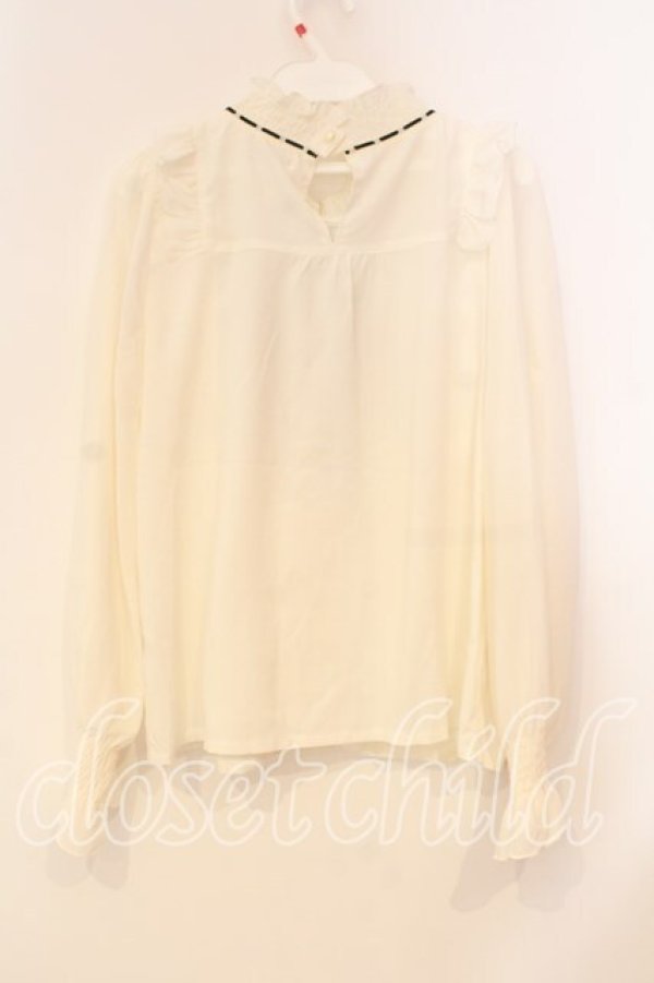 画像2: axes femme / ネックシャーリングブラウス M キナリ O-25-12-29-036-AX-BL-OW-OS (2)