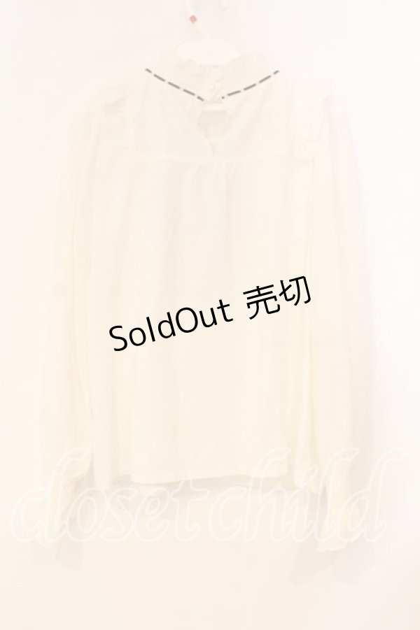 画像2: axes femme / ネックシャーリングブラウス M キナリ O-25-12-29-036-AX-BL-OW-ZT391 (2)