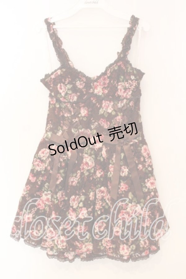 画像1: LIZ LISA / 起毛レースレースアップワンピース  ブラウン O-25-12-30-034-LO-OP-IG-OS (1)