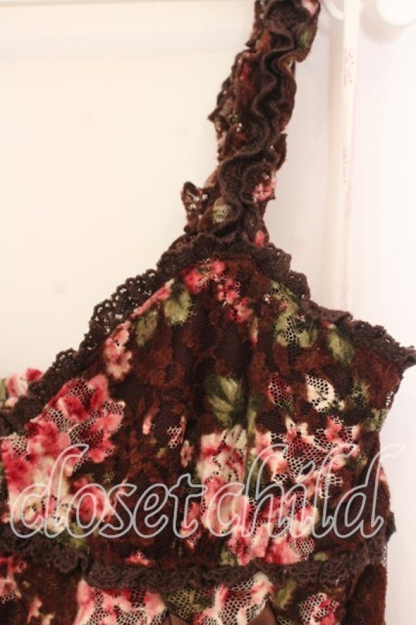 画像2: LIZ LISA / 起毛レースレースアップワンピース  ブラウン O-25-12-30-034-LO-OP-IG-OS (2)