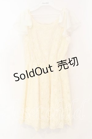 画像: LODISPOTTO / 花レースシフォンフリルワンピース  アイボリー O-25-12-30-036-LO-OP-IG-ZT484