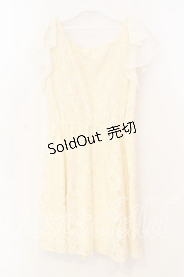 画像2: LODISPOTTO / 花レースシフォンフリルワンピース  アイボリー O-25-12-30-036-LO-OP-IG-ZT484 (2)