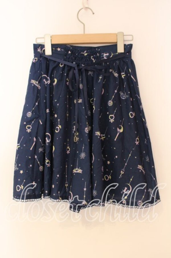 画像2: Secret Honey / セーラームーン/モチーフ総柄キュロット  ネイビー O-25-12-30-038-CA-PA-IG-OS (2)