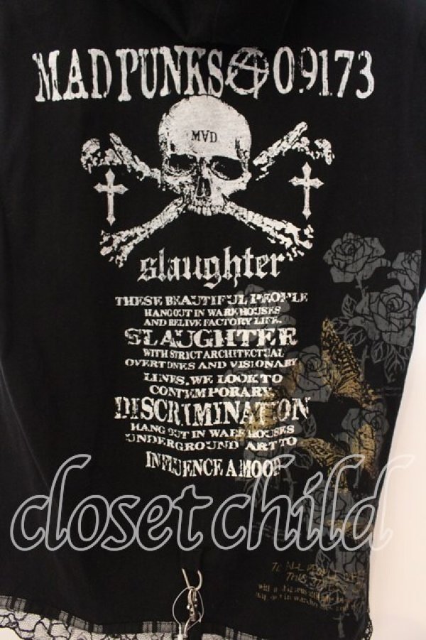 画像5: MAD / プリントねこみみ半袖パーカー  ブラック O-25-12-30-041-PU-TO-IG-OS (5)