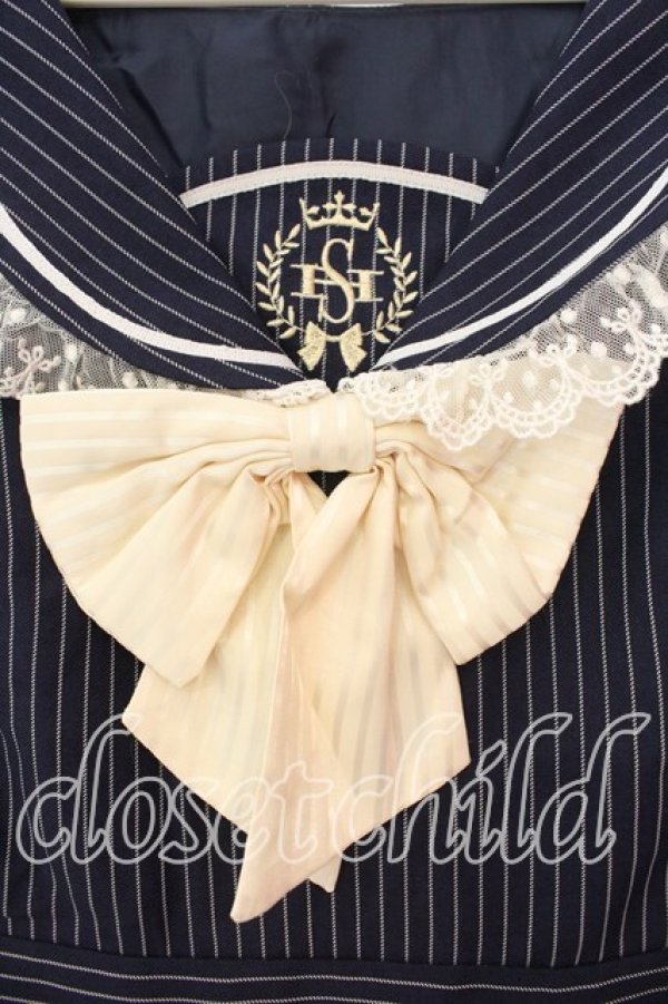 画像2: Secret Honey / ストライプセーラーワンピース 2 コン O-25-12-30-004-CA-OP-YM-OS (2)