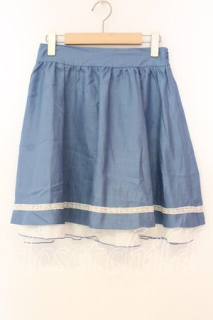 画像: LODISPOTTO / レース配色スカート  ブルー×シロ O-25-12-30-044-LO-SK-IG-ZT538