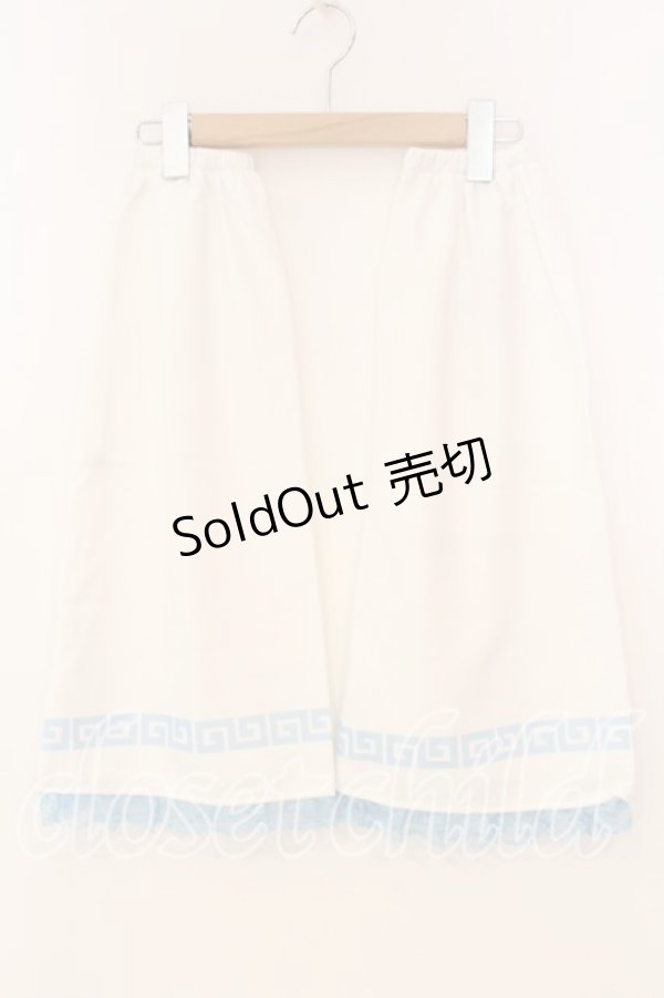 画像1: ACDC RAG / パンダチャイナ レッグウォーマー  ホワイト×サックス O-25-12-30-048-PU-ZA-IG-OS (1)