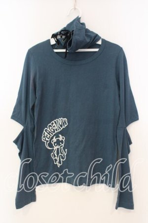 画像: PEACE NOW / カットハイネックカットソー  ターコイズ O-25-12-30-049-PU-TO-IG-OS