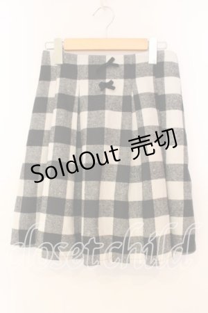 画像: Ank Rouge / 起毛チェックスカート  シロ×クロ O-25-12-30-051-CA-SK-IG-OS