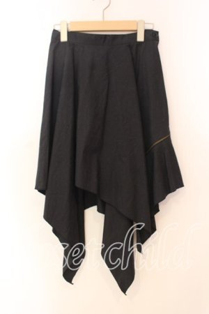 画像: PEACE NOW / /ランダムカットスカート  ブラック O-25-12-30-052-PU-SK-IG-OS