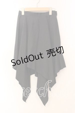 画像: PEACE NOW / /ランダムカットスカート  ブラック O-25-12-30-052-PU-SK-IG-OS