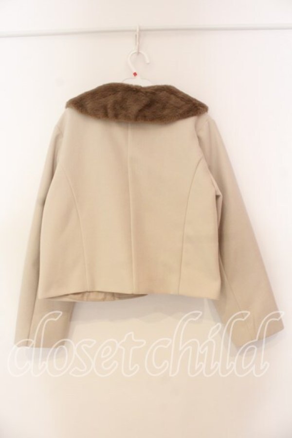 画像2: m petit by misako / ファー襟ショートコート M ベージュ O-25-12-30-061-LO-CO-OW-OS (2)