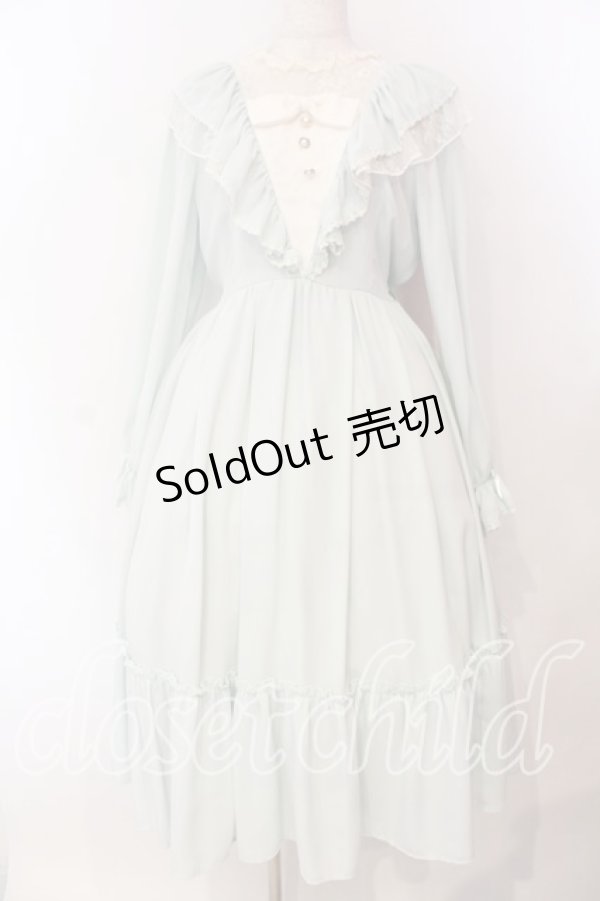 画像1: axes femme Kawaii / ヴィンテージシフォンワンピース  ミント O-25-12-30-064-AX-OP-IG-OS (1)