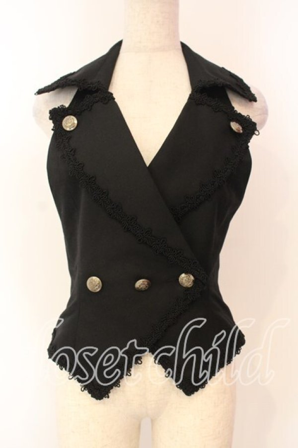 画像1: ALICE and the PIRATES / トリノットベスト  ブラック O-25-12-30-065-PA-TO-IG-OS (1)