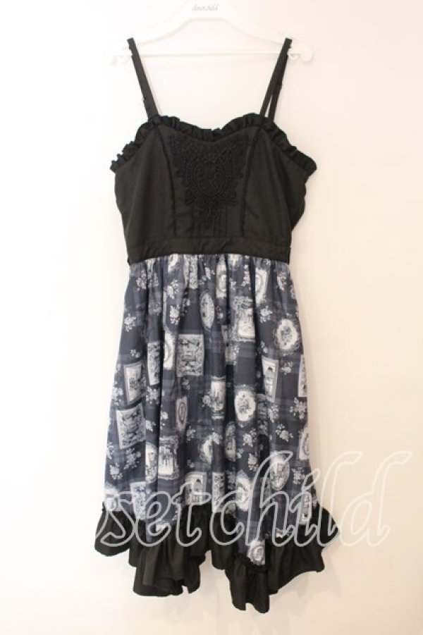 画像1: axes femme POETIQUE / ゴシックフレームワンピース M クロ O-25-12-30-069-AX-OP-OW-OS (1)