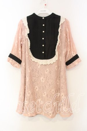 画像: Swankiss / ヨーク切り替えレースワンピース F ピンク O-25-12-30-070-CA-OP-OW-OS