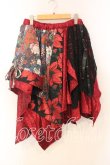 画像1: Qutie Frash / 和柄アシメスカート  レッド O-25-12-30-072-QU-SK-OW-OS (1)