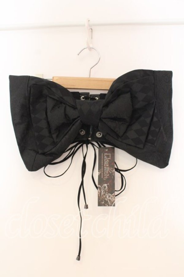 画像1: Qutie Frash / リボン帯コルセット  ブラックA O-25-12-30-073-QU-TO-OW-OS (1)